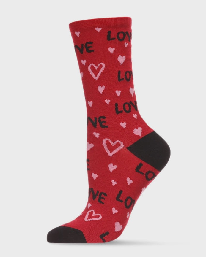 Bamboo socks - Love (Red)