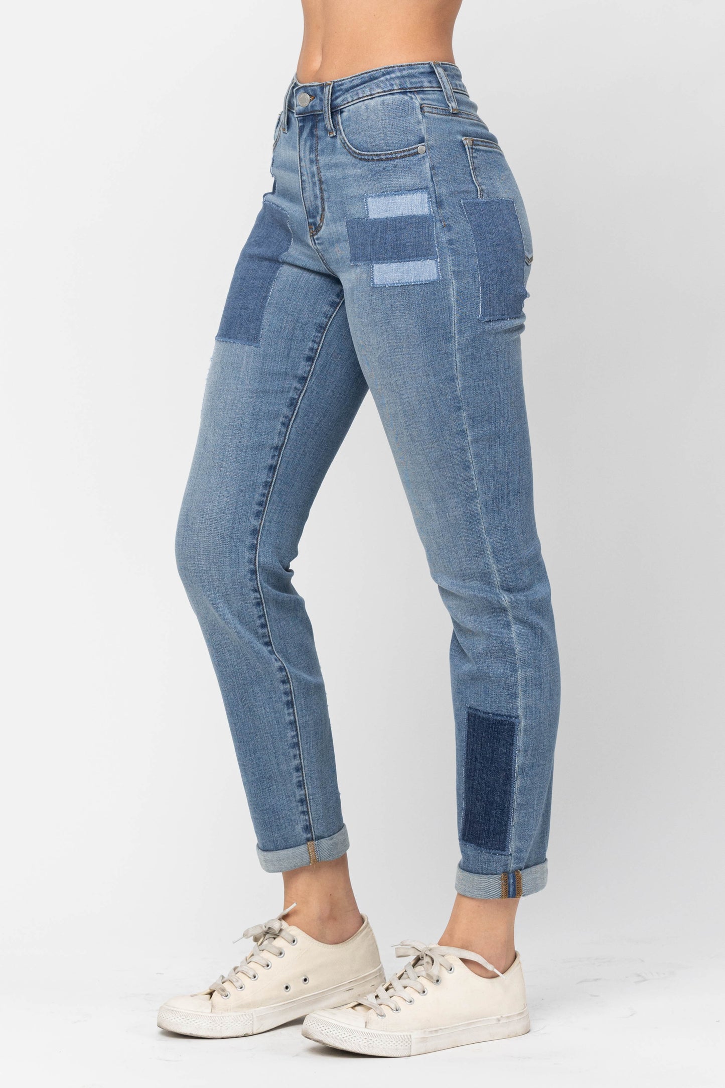 High -waisted patch jeans - Judy Blue
