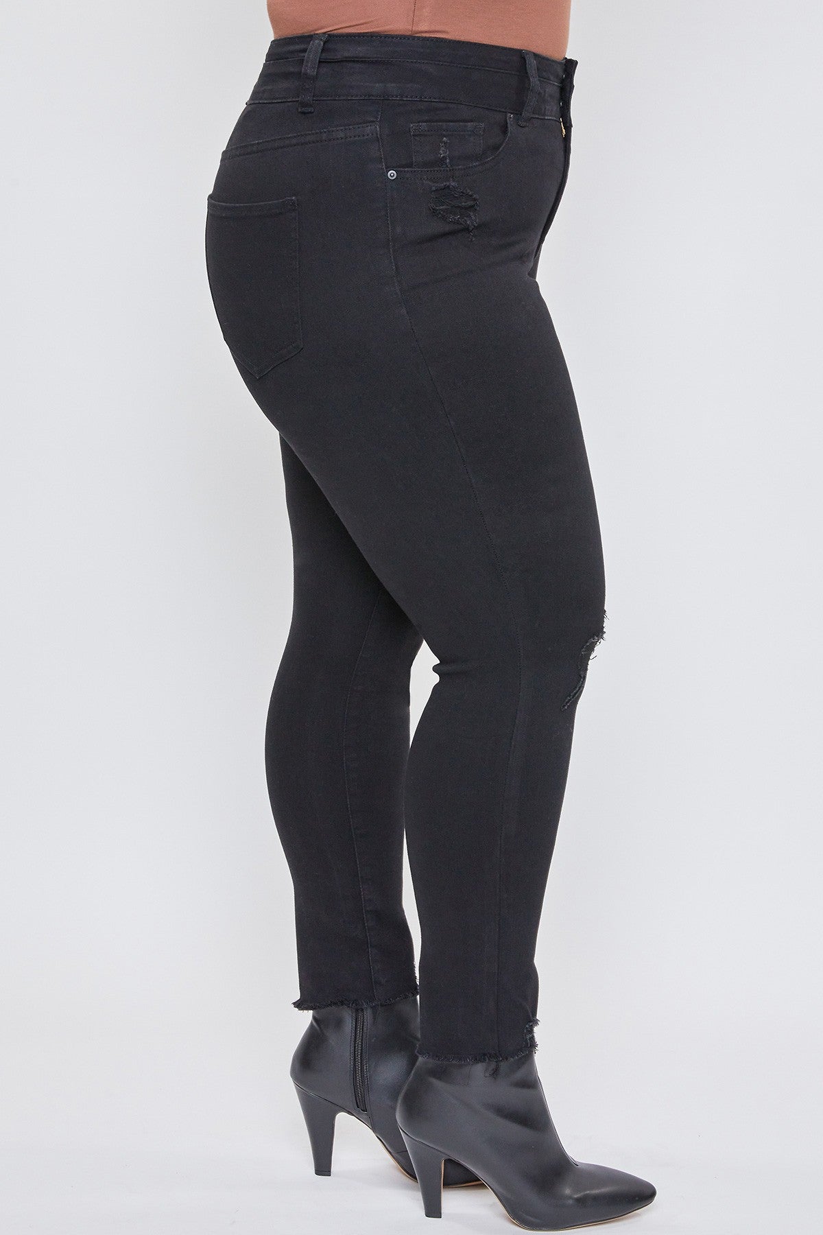 Jean gainant noir à effet usé