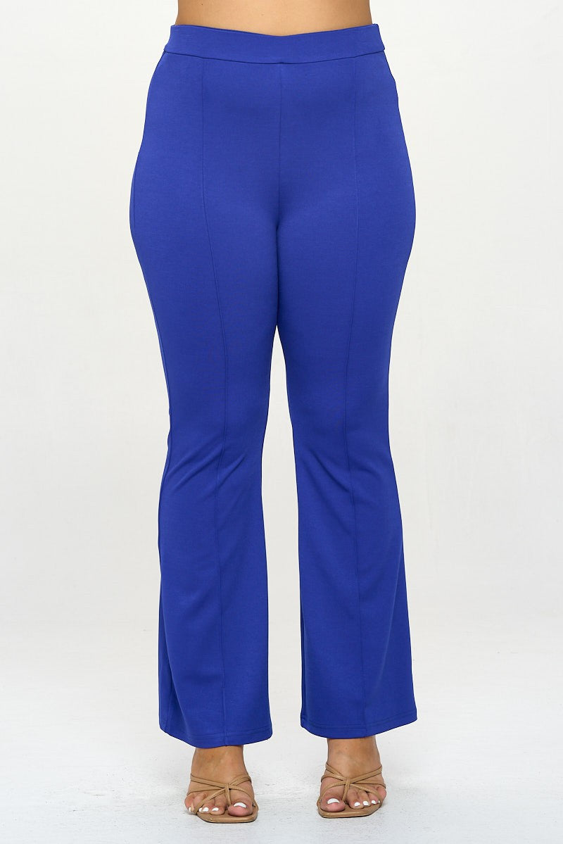 High wave flared pants (royal blue)