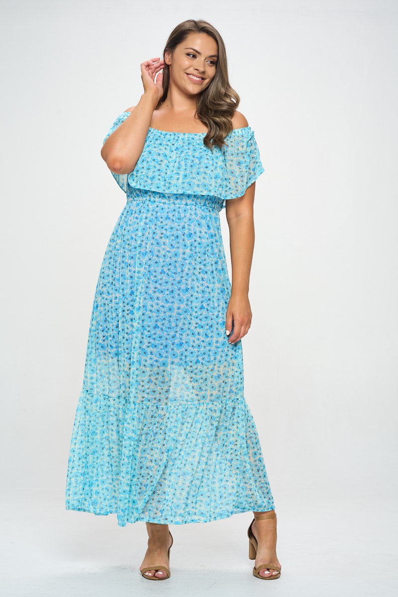 Robe mignonne en mousseline - Bleu