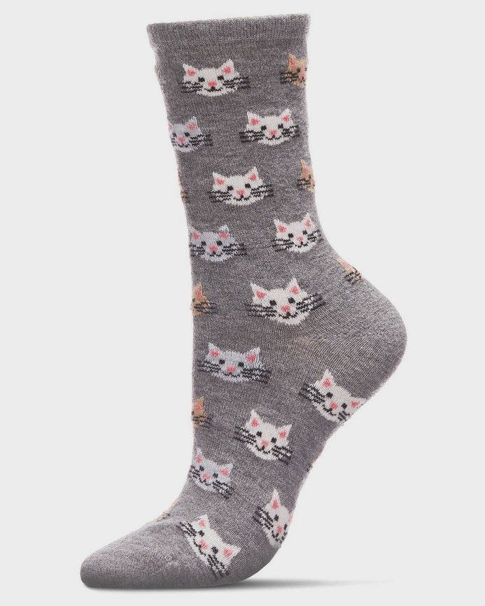 Chaussettes en bamboo - Motifs de chats (gris)