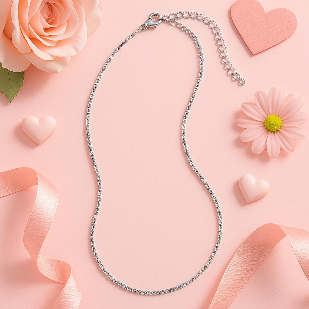Chaine délicate argent en acier inoxydable - Hypoallergène