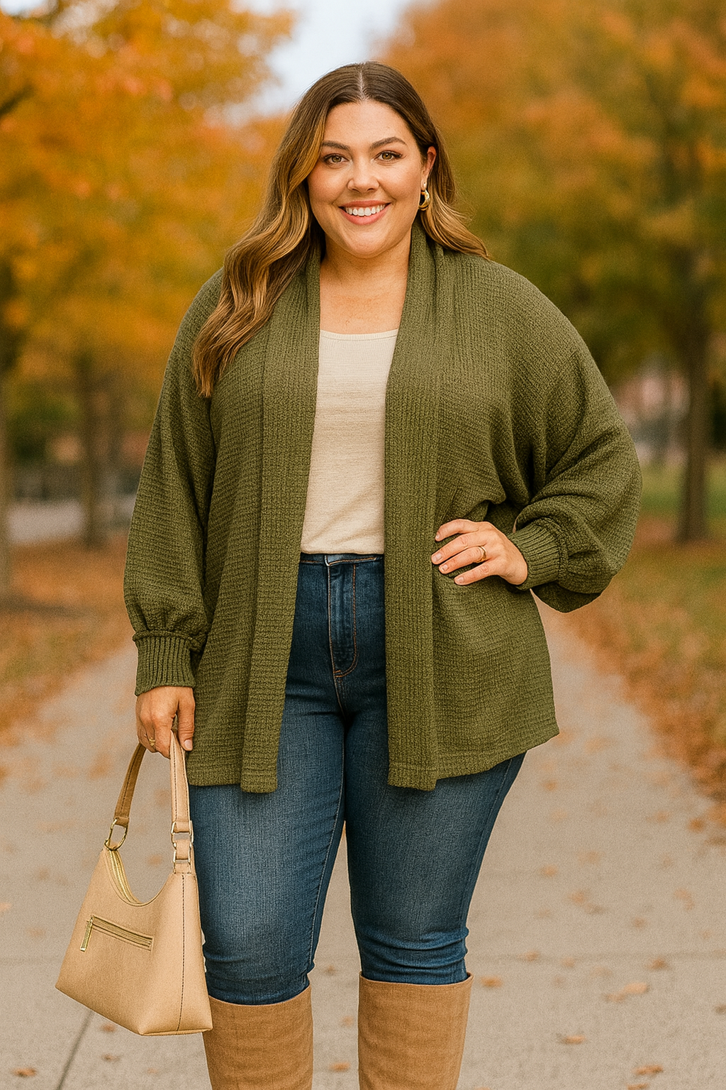 Veste à épaules tombantes – Vert olive