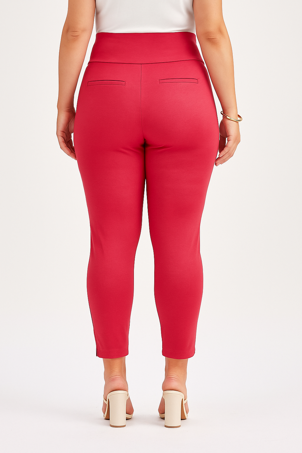 (28po) - Pantalon propre polyvalent taille haute - Dragon fruit