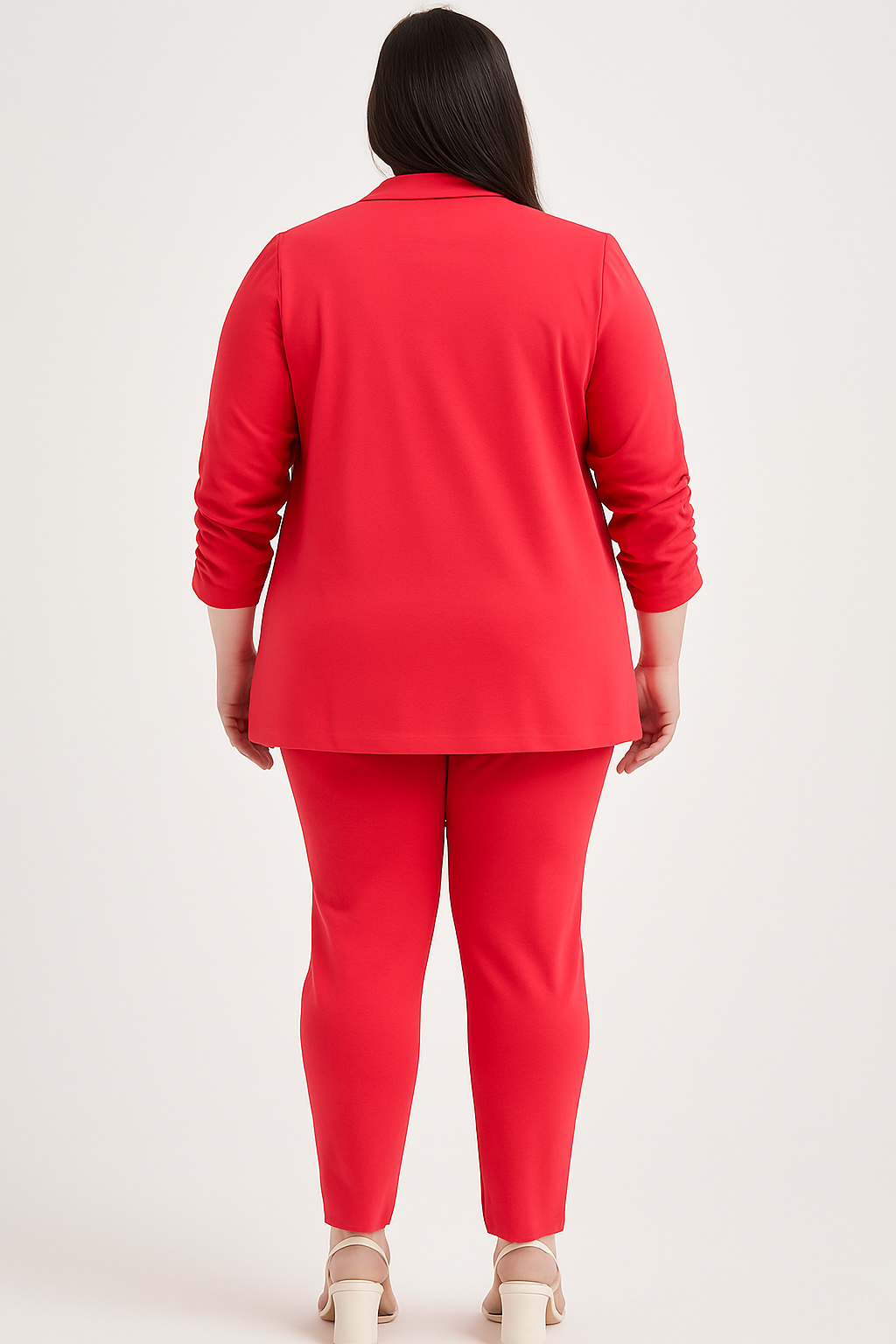 Stretch blazer with 3/4 sleeves - Dragon Fruit