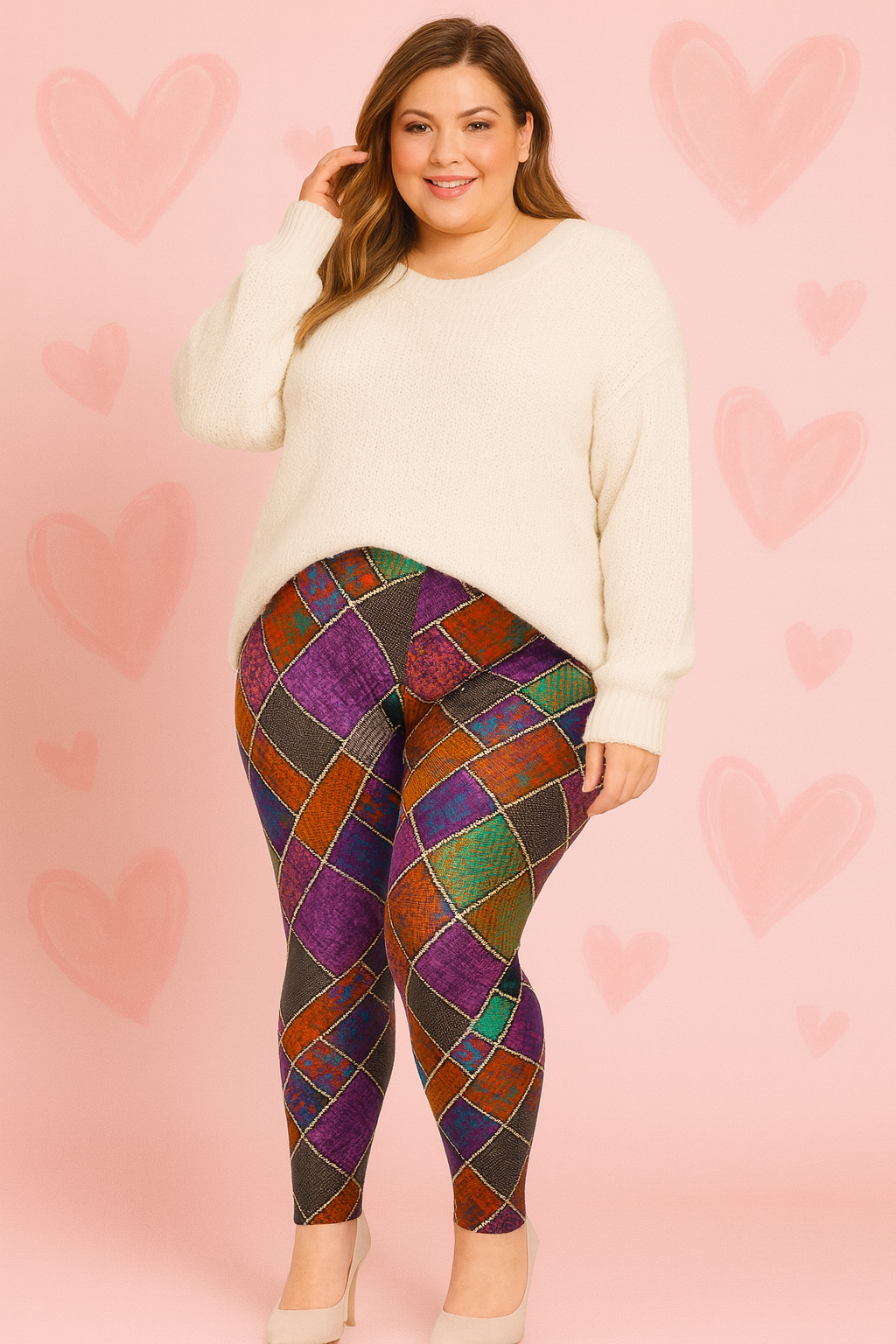 Legging abstrait multicolore