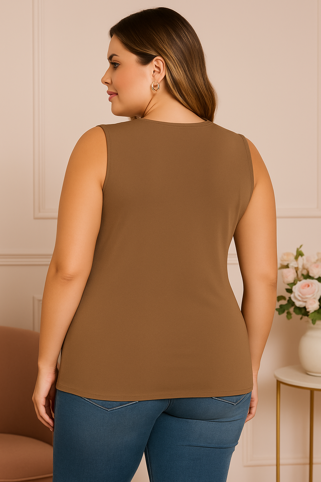 Débardeur flatteur à noeud (Mocha)