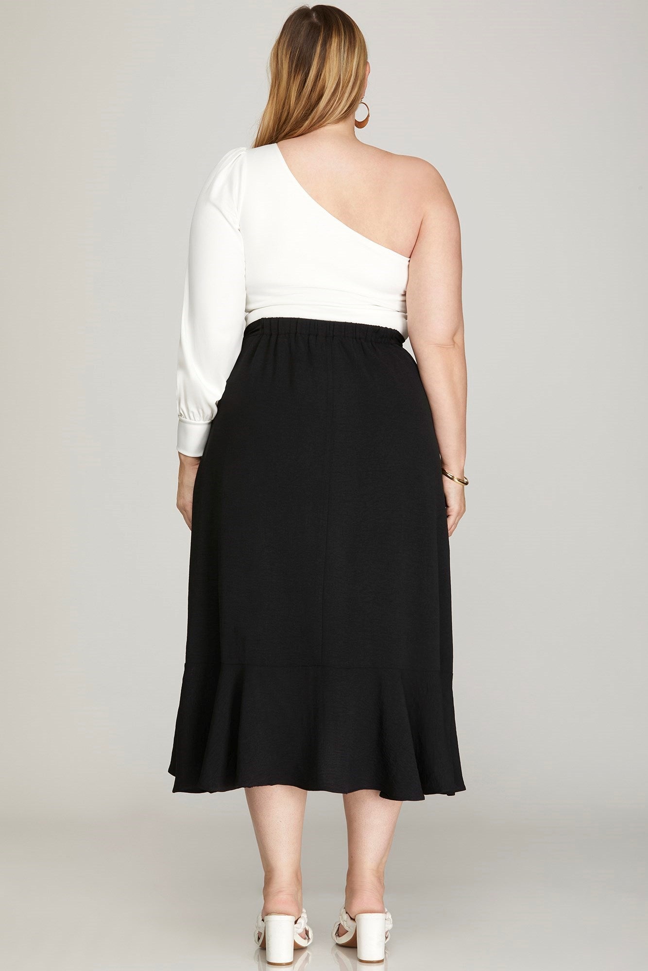 Jupe midi porte-feuille noire