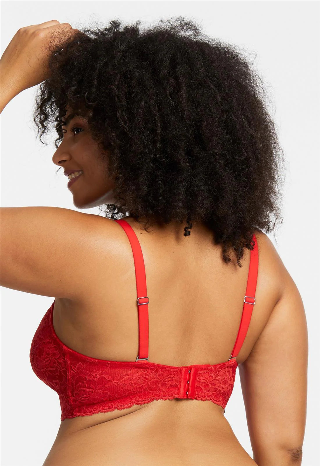 Lace bralat with high support (red)