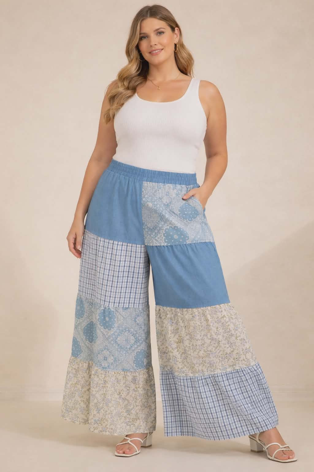 Pantalon patchwork bohème