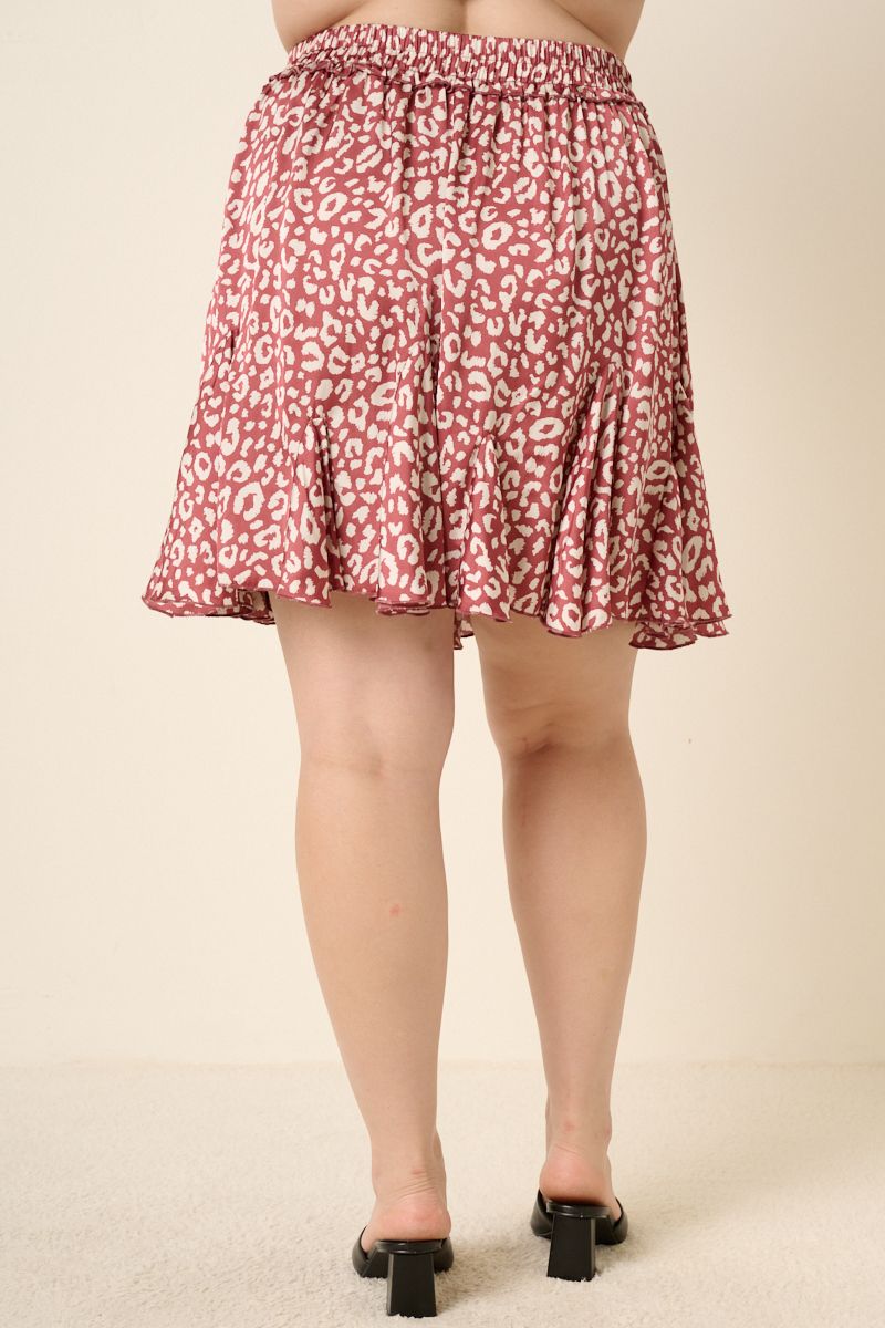 Léopard print fluid skirt