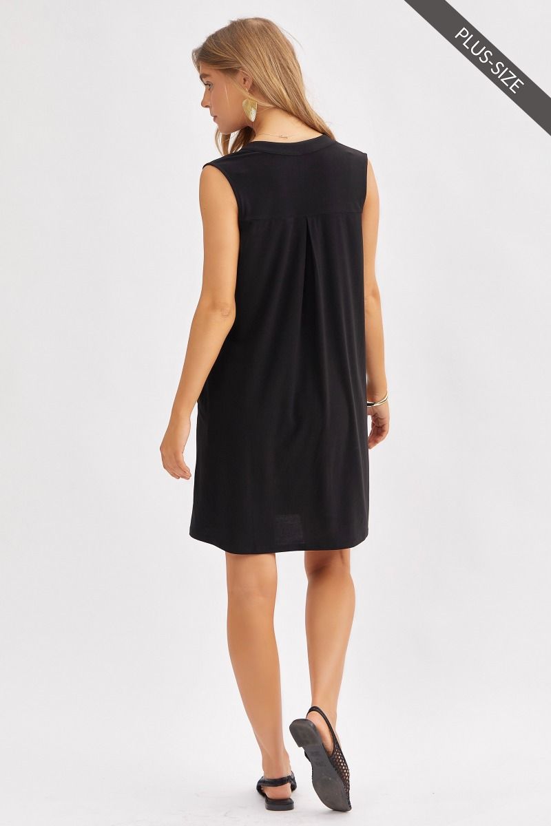 PRESALE - Wrinkle resistant babydoll dress - Black
