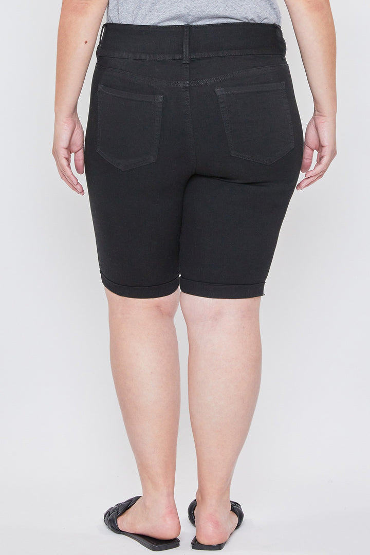 Bermuda high black waist with 3 buttons (14W-24W)