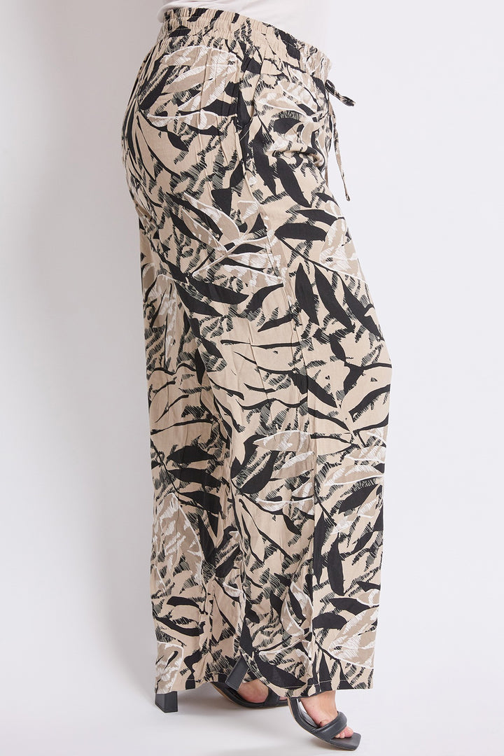 Pantalon palazzo à feuillage