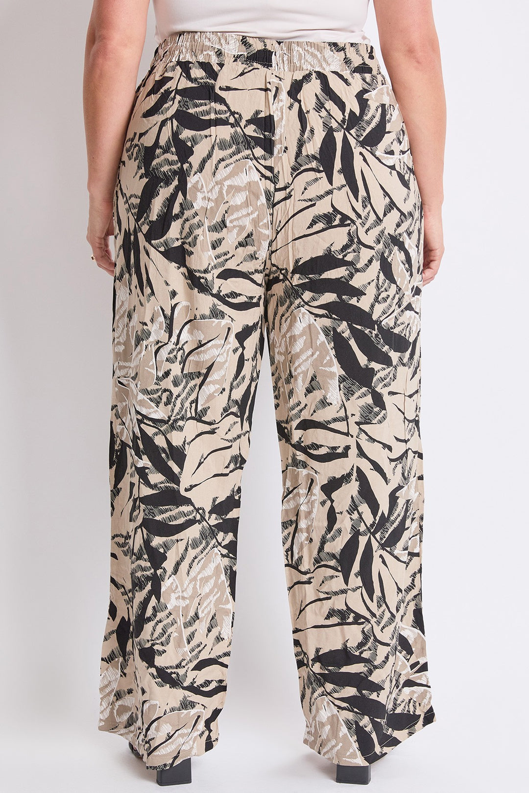 Pantalon palazzo à feuillage