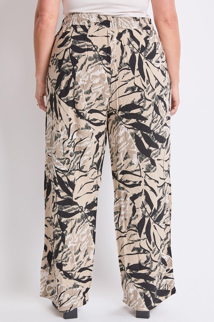 Pantalon palazzo à feuillage