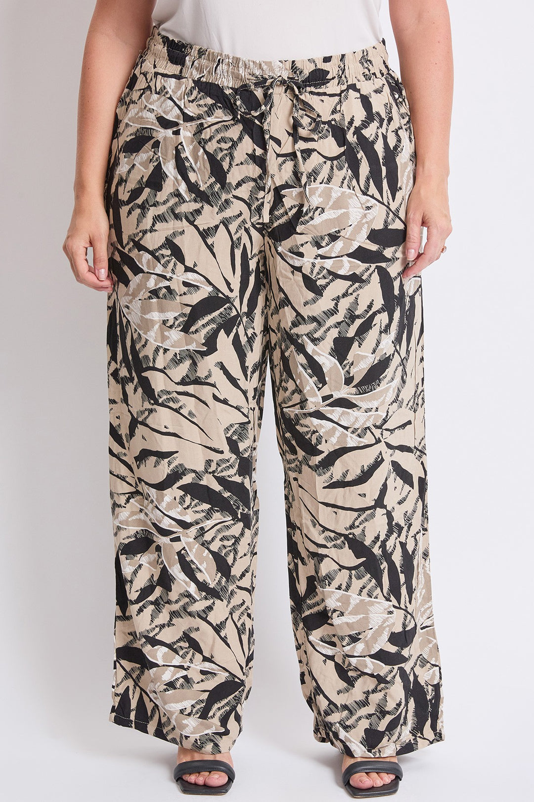 Pantalon palazzo à feuillage