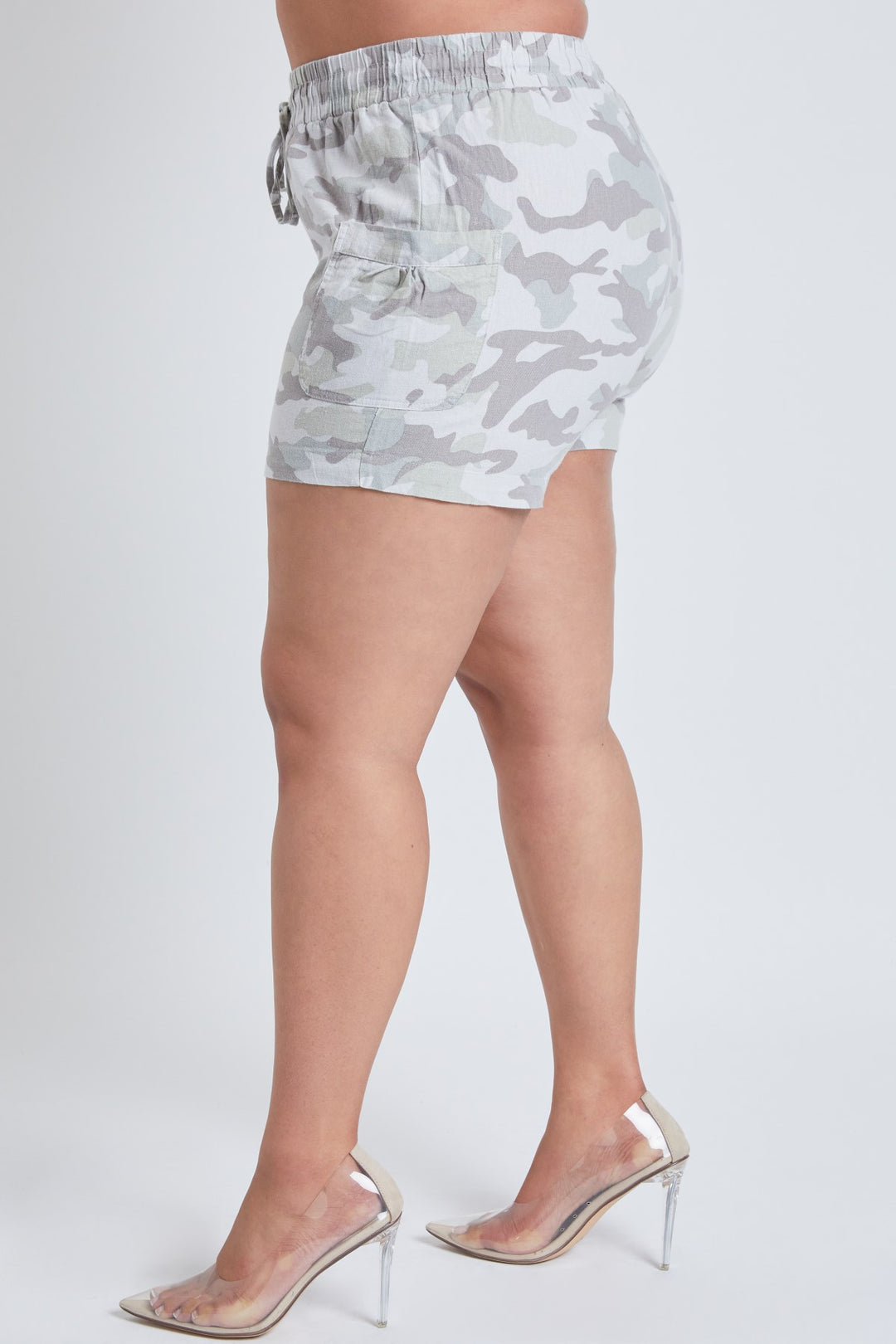 Short en lin - motif camo