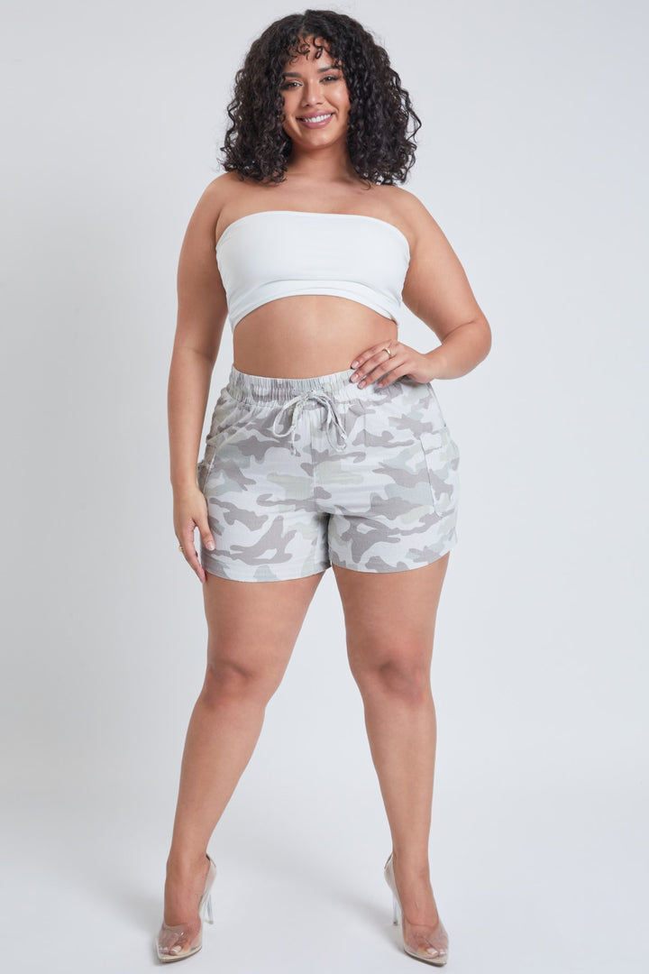 Short en lin - motif camo