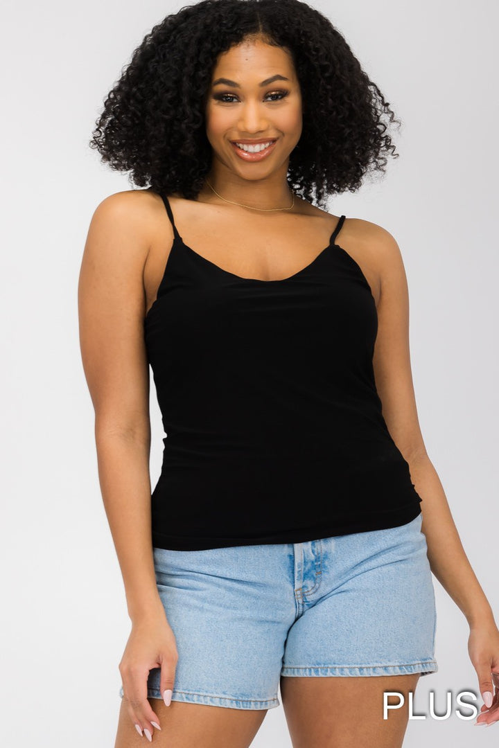 Camisole courte noire - 100% extensible