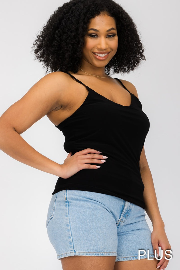 Camisole courte noire - 100% extensible