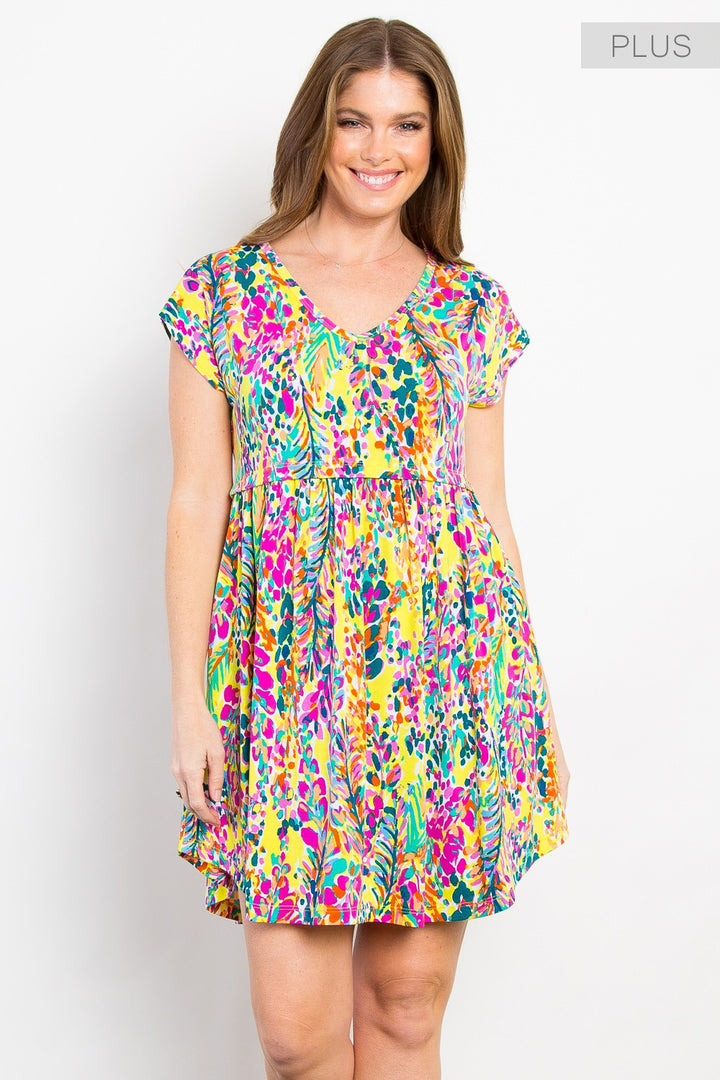 La robe babydoll  multicolore - 100% extensible