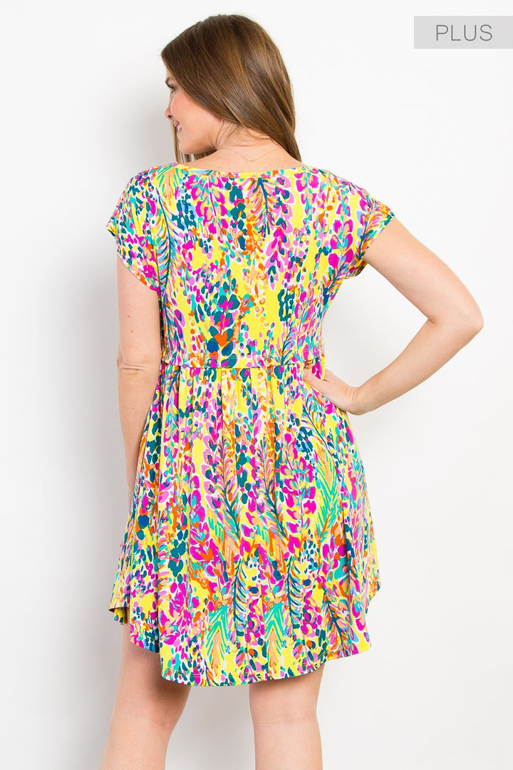 La robe babydoll  multicolore - 100% extensible
