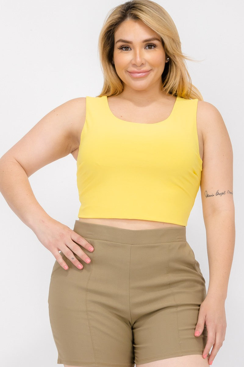 Le tank top basique jaune - 100% extensible
