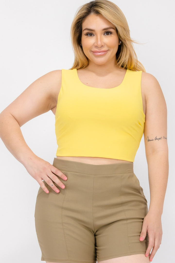 Le tank top basique jaune - 100% extensible