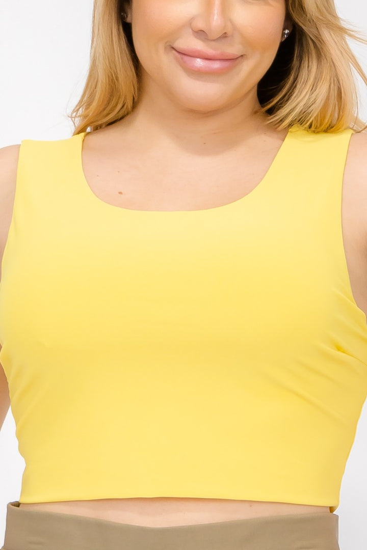 Le tank top basique jaune - 100% extensible