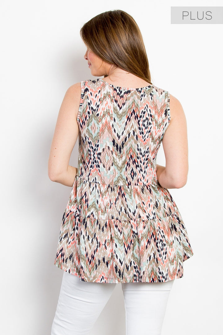 Instantable abstract babydoll tank top