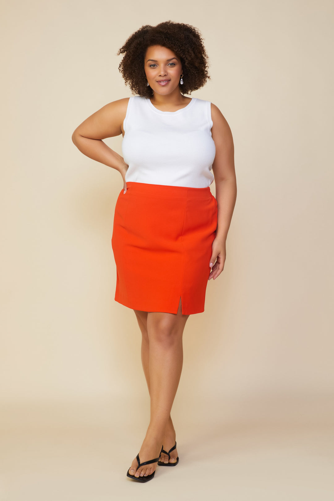 Jupe tailleur - Tomato red