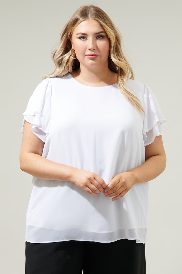 La blouse en mousseline Alyson (blanche)
