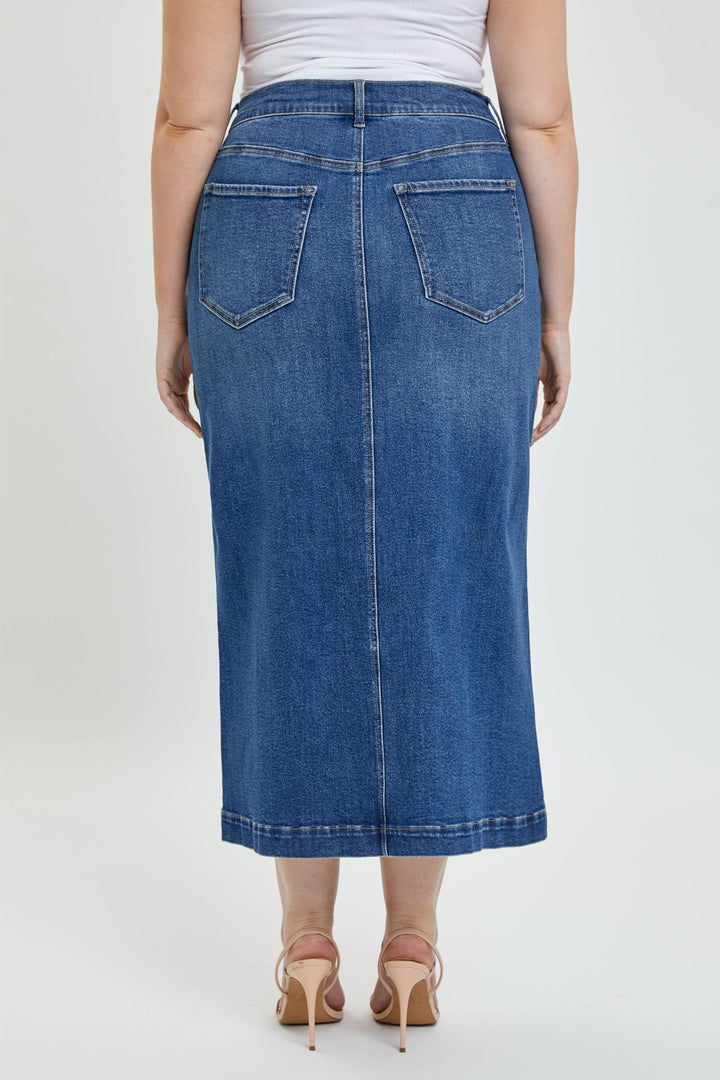 Standard denim skirt with front slit