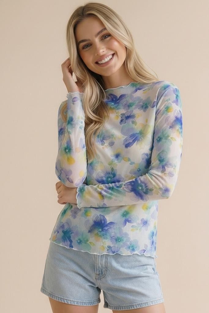 Haut en mesh rêve pastel