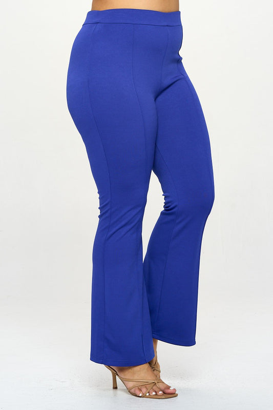 High wave flared pants (royal blue)
