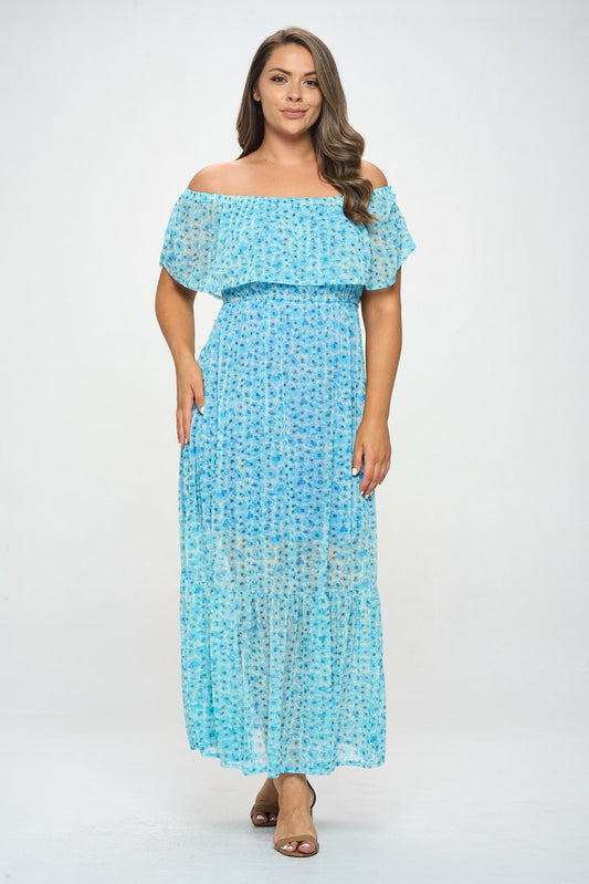 Robe mignonne en mousseline - Bleu