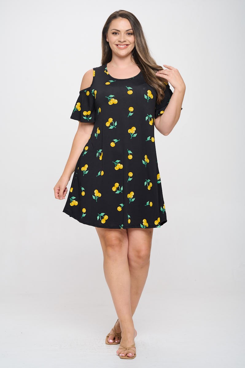 Robe cerises infroissable