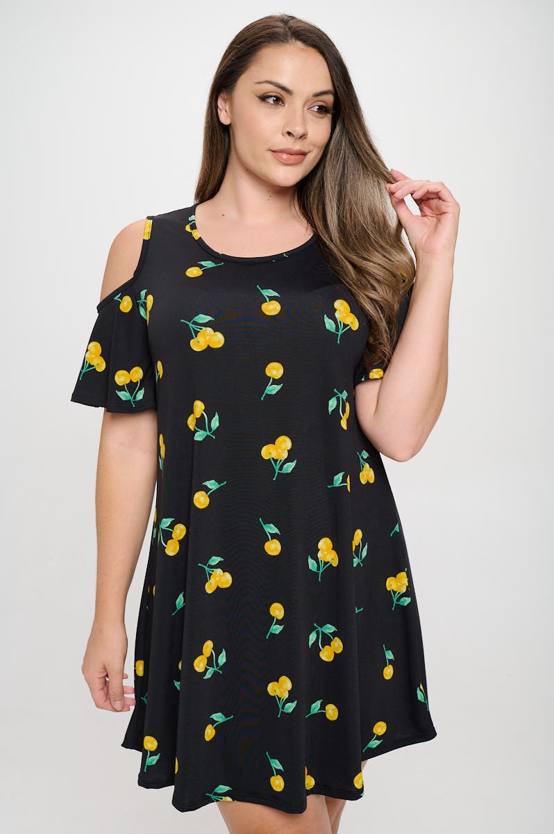 Robe cerises infroissable
