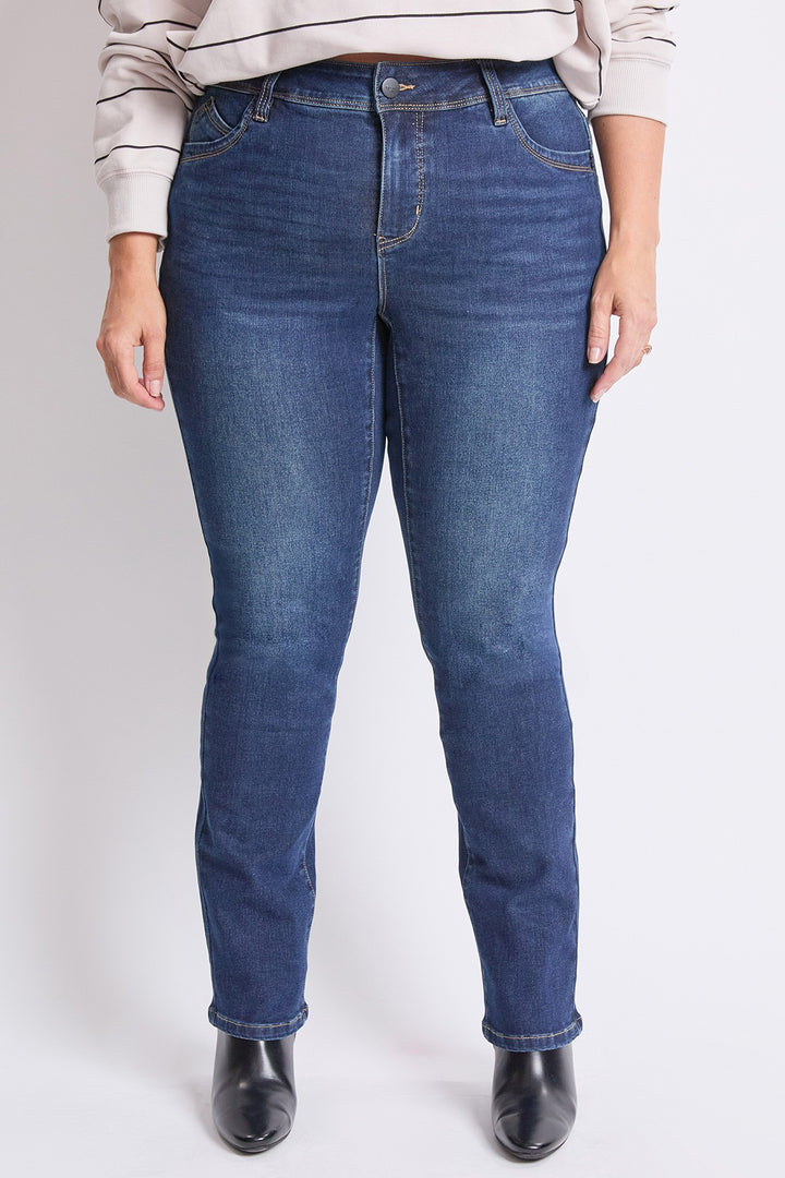 Jean à jambe droite taille haute blue black