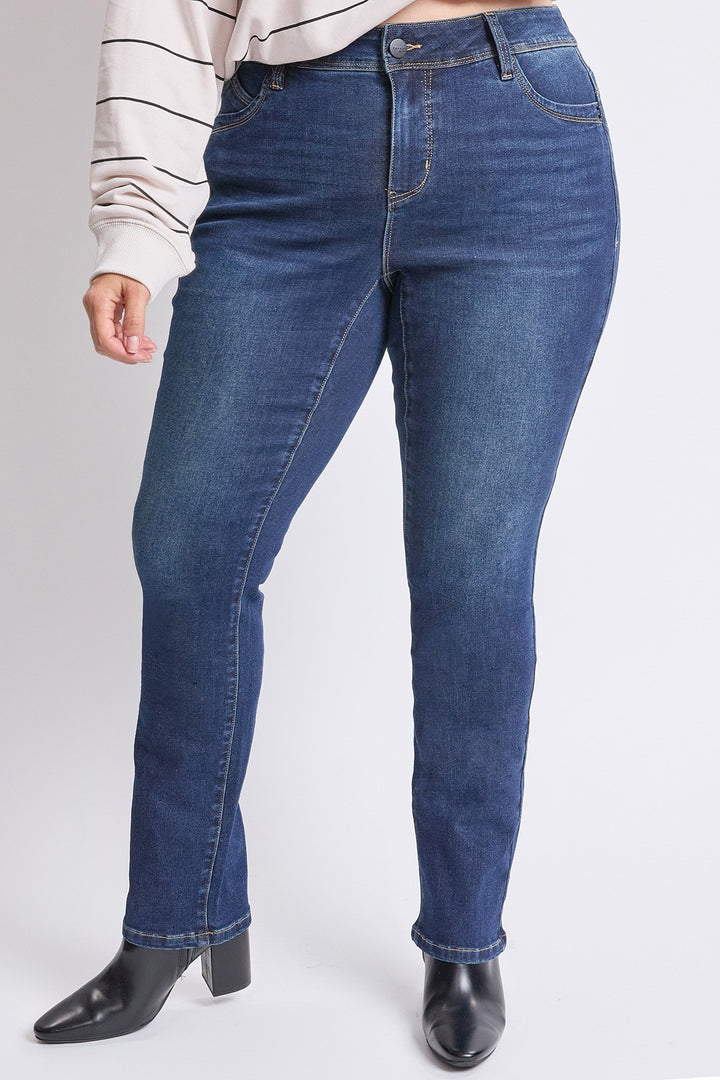 Jean à jambe droite taille haute blue black
