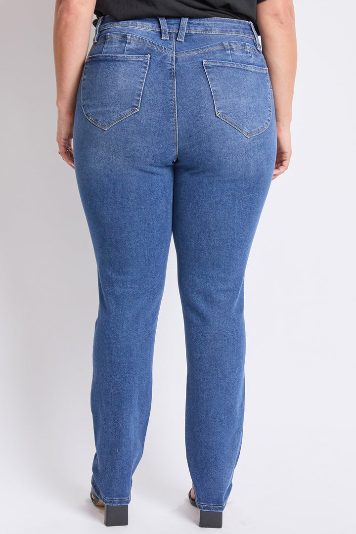 Jean à jambe droite taille haute medium wash