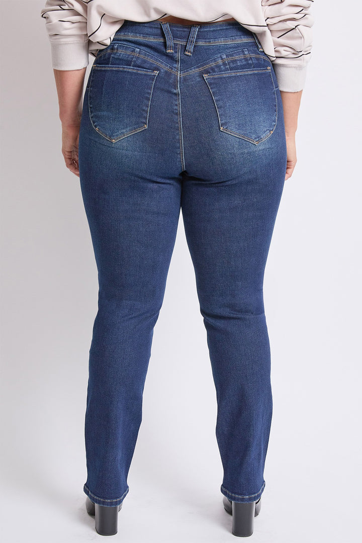 Jean à jambe droite taille haute blue black