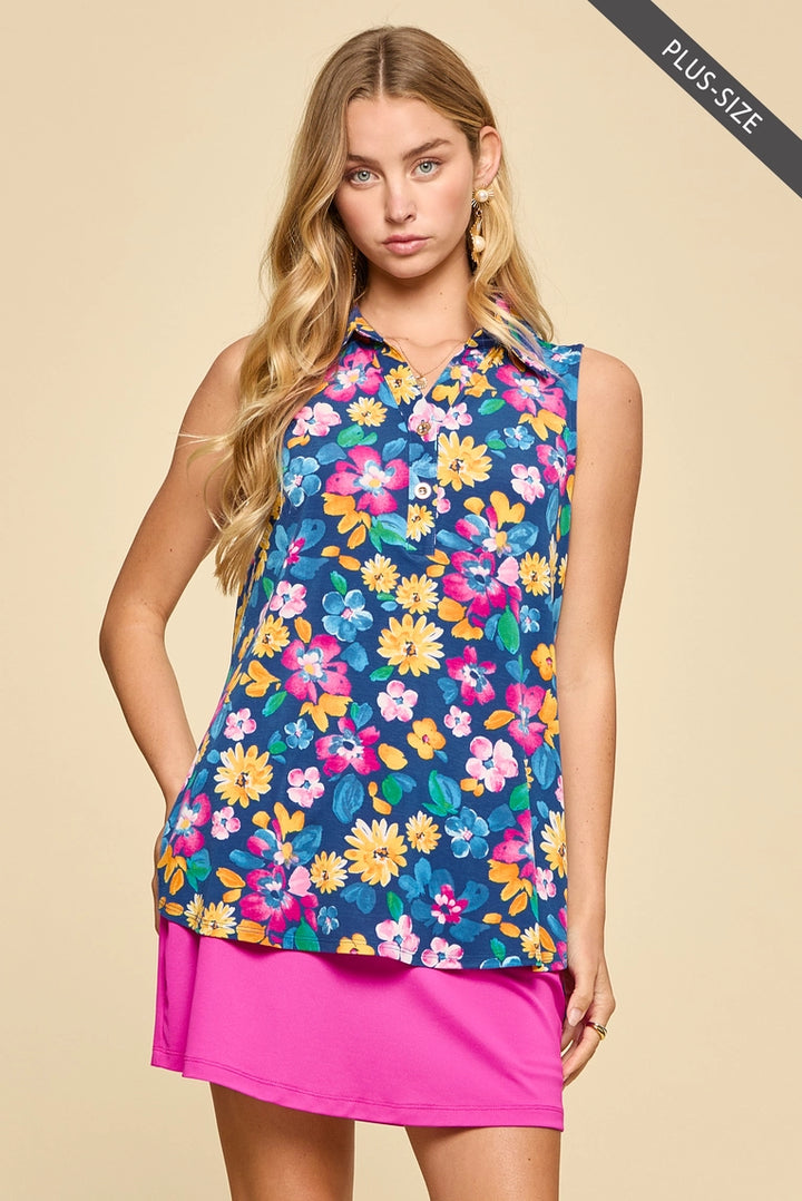 Camisole Lizzy fleur bleue