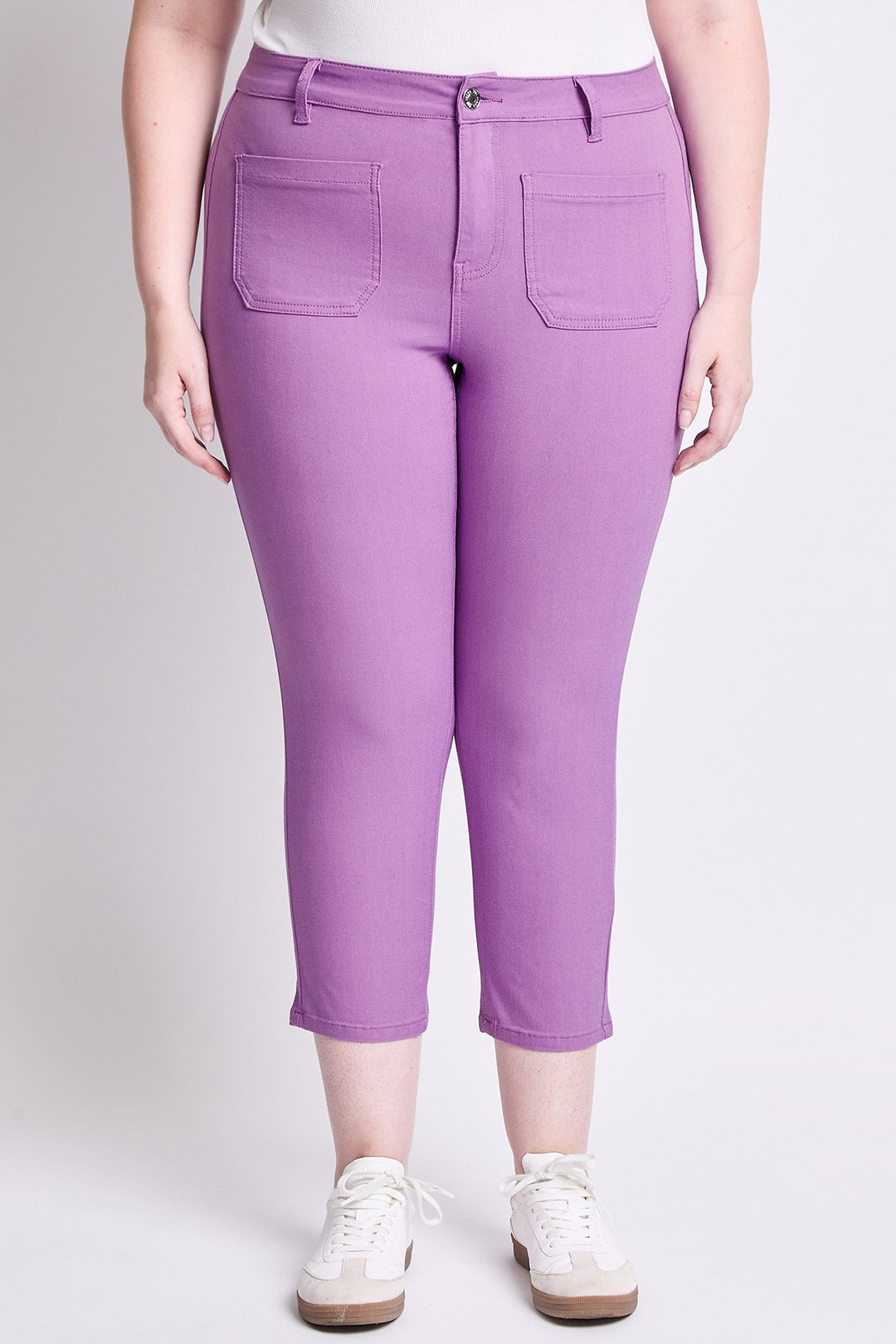TAILLE HAUTE - Capri ultra stretch taille haute avec poches - Hortensia (25 po)