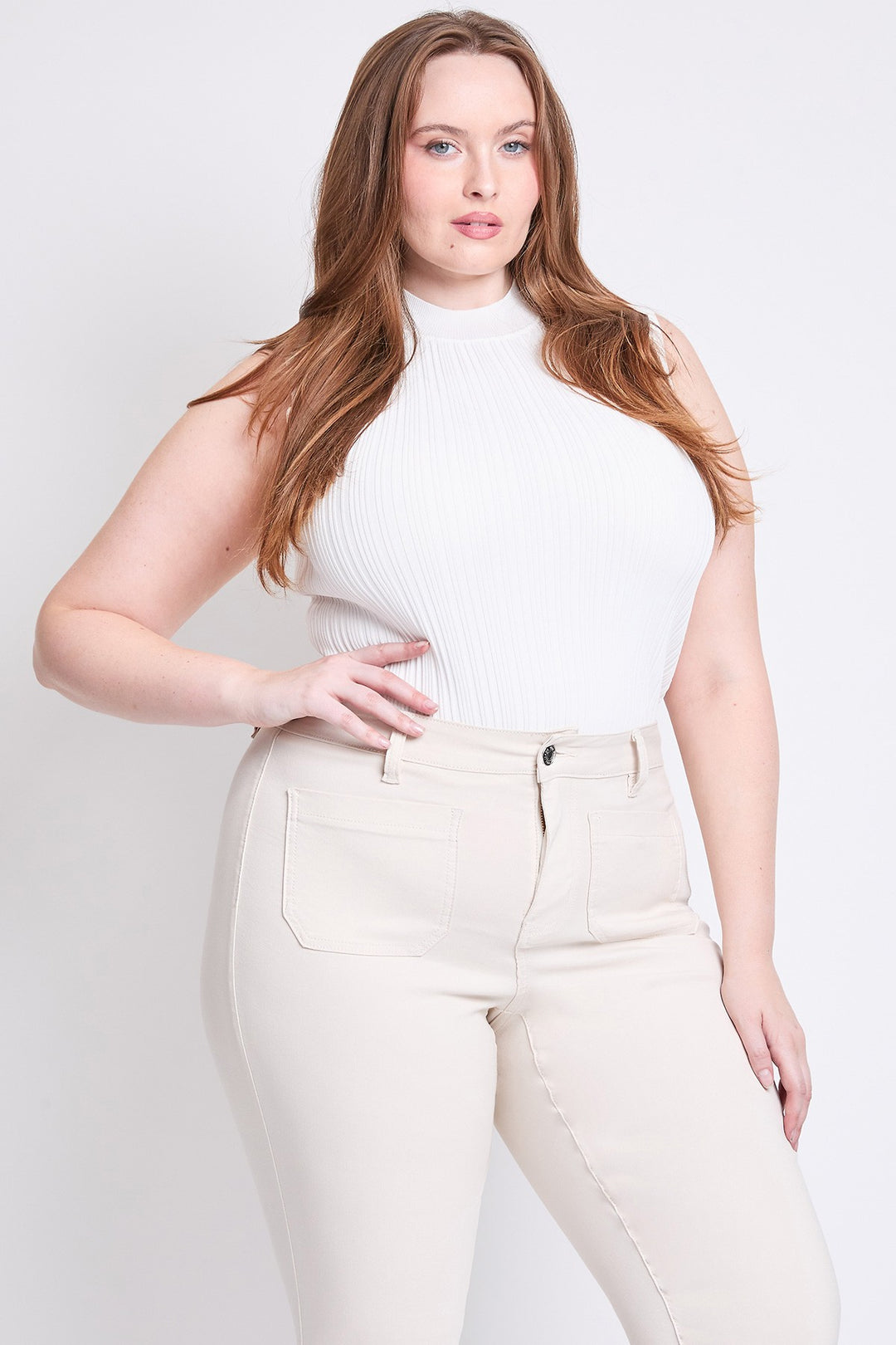 TAILLE HAUTE - Capri ultra stretch avec poches - Écru (25 po)