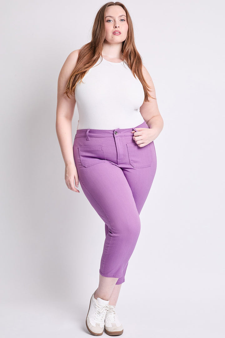 TAILLE HAUTE - Capri ultra stretch taille haute avec poches - Hortensia (25 po)