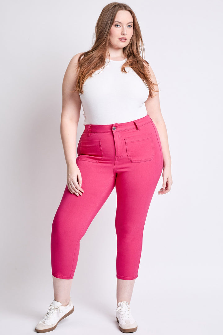 Ultra Stretch Capri High waist with pockets - French Pink (25 in)