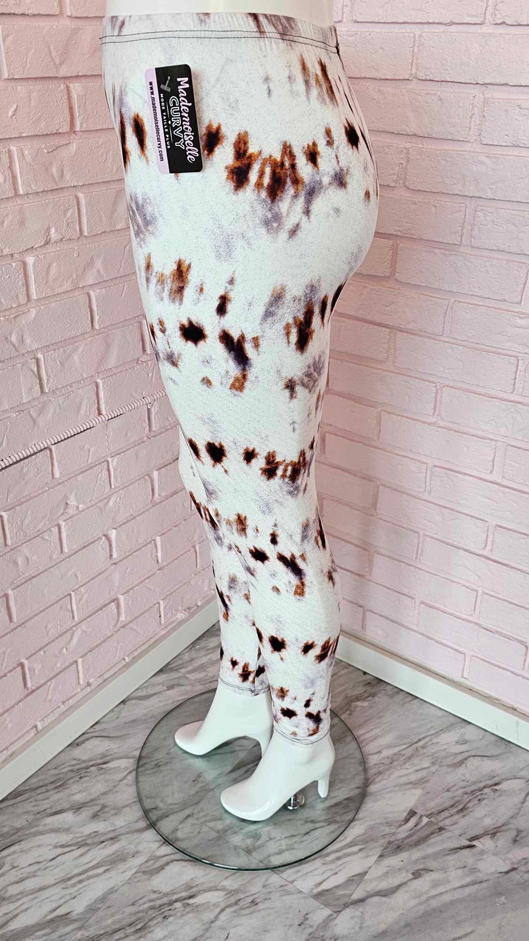 Legging tâcheté crème/brun